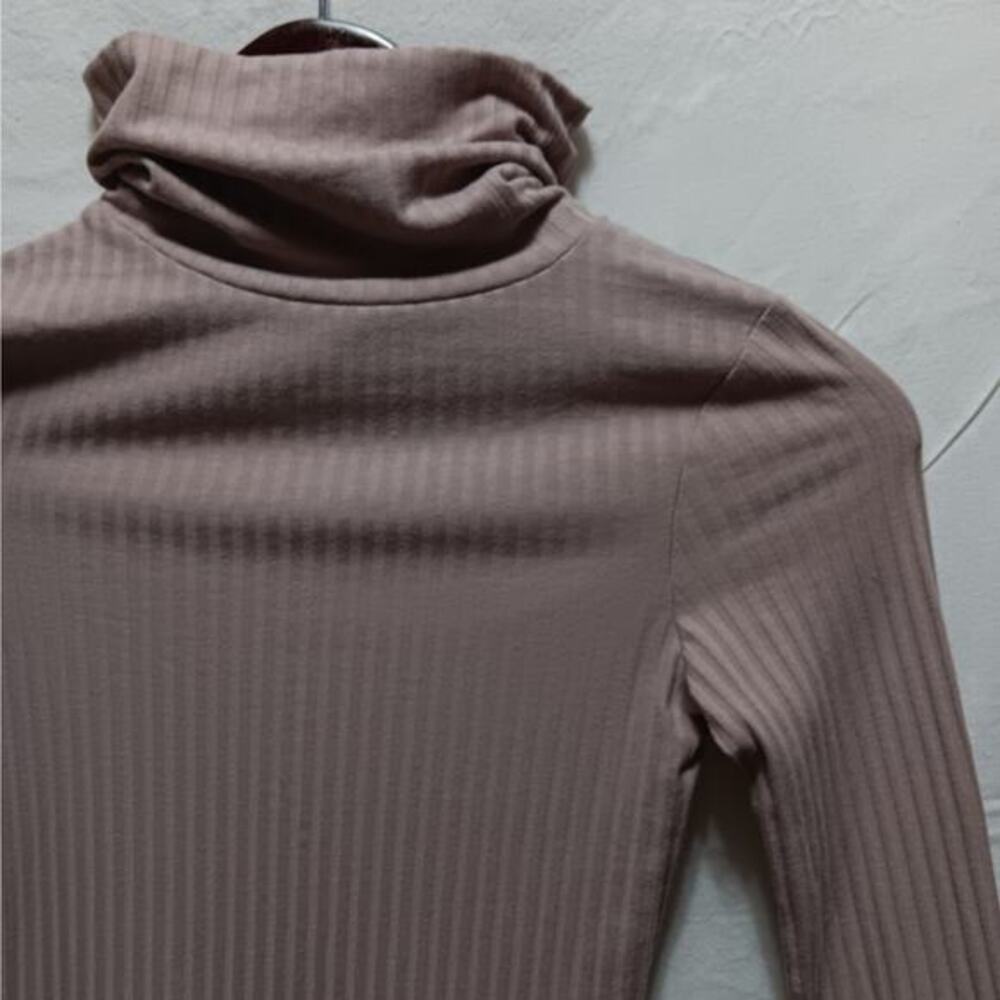 New Look Turtleneck Top Womens USA 2 Mauve Pink Ribbed Roll Neck Long Sleeve‎